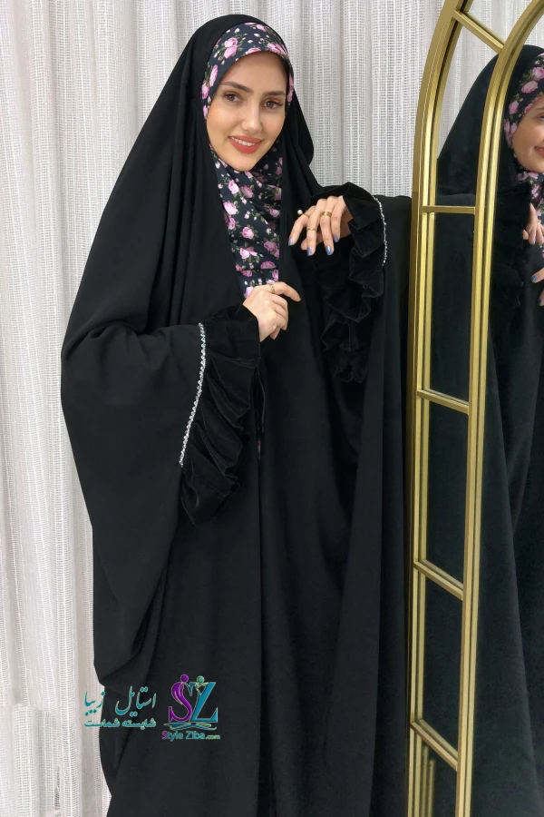چادر جده مچ مخمل پلیسه ساحل