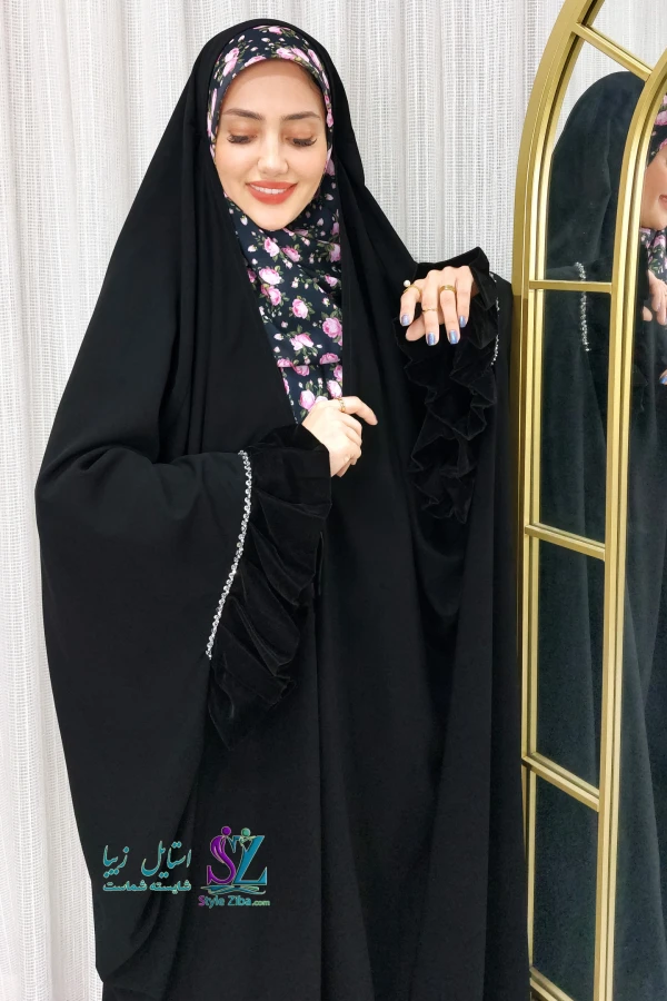 چادر جده مچ مخمل پلیسه ساحل