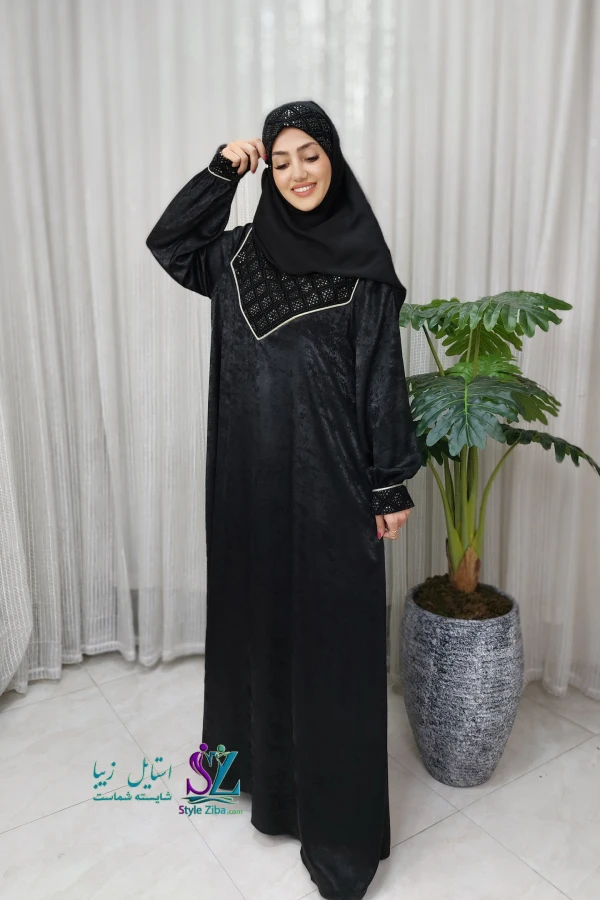 مانتو عبایی سوزن دوزی مینا