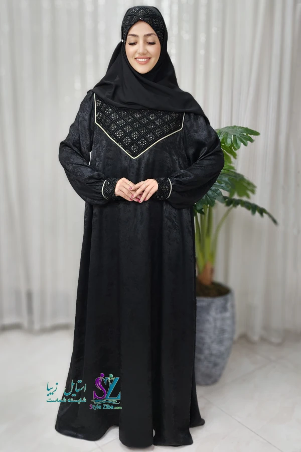 مانتو عبایی سوزن دوزی مینا