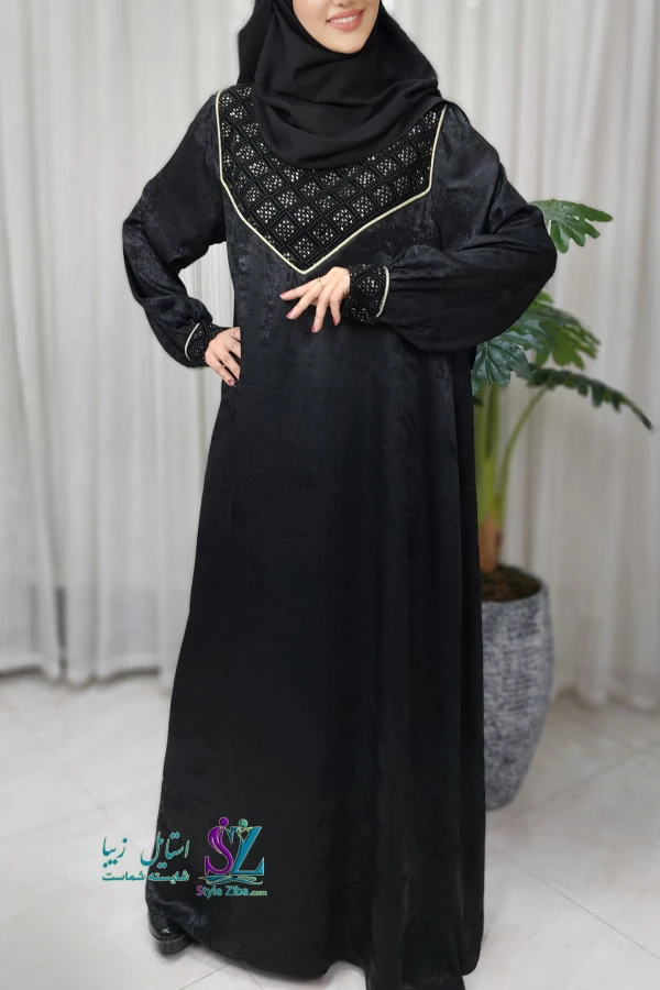 مانتو عبایی سوزن دوزی مینا