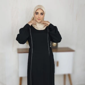 مانتو عبایی زنانه تبسم (مشکی)