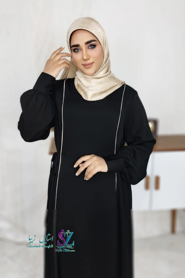 مانتو عبایی زنانه تبسم (مشکی)