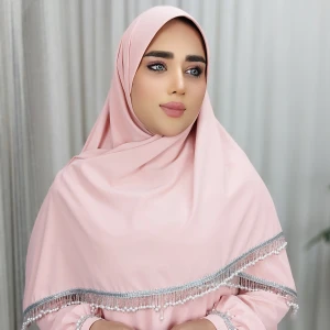 روسری  مجلسی مرواریدی مهوا (گلبهی)