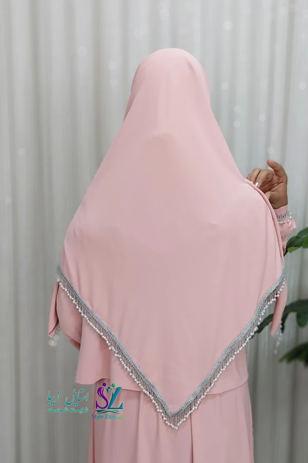 روسری  مجلسی مرواریدی مهوا (گلبهی)