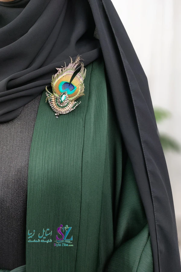 عبا زنانه آنا طرح 1 (سبز زمردی)