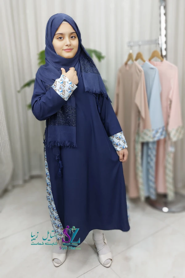 عبا دخترانه سپیده (سرمه ای)