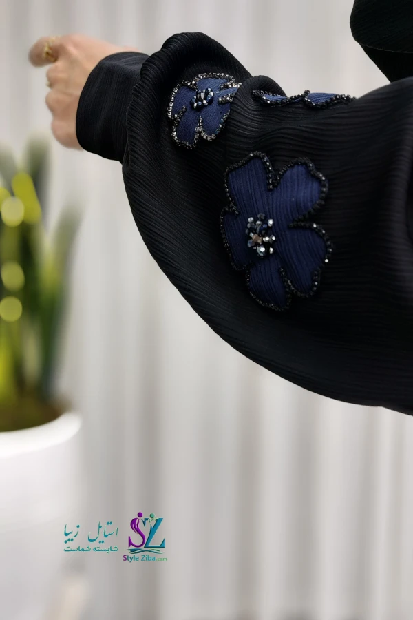 عبا زنانه جواهر دوزی نغمه (مشکی)