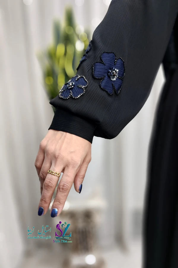 عبا زنانه جواهر دوزی نغمه (مشکی)