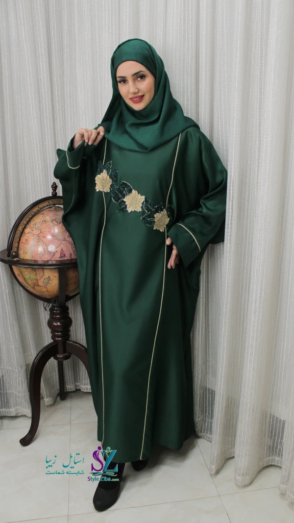 عبا زنانه گلدوزی ماهور (سبز)