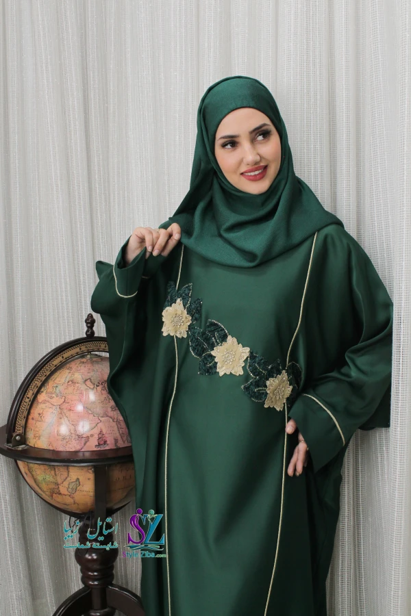 عبا زنانه گلدوزی ماهور (سبز)