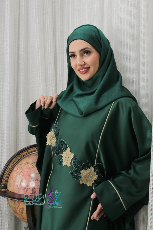 عبا زنانه گلدوزی ماهور (سبز)