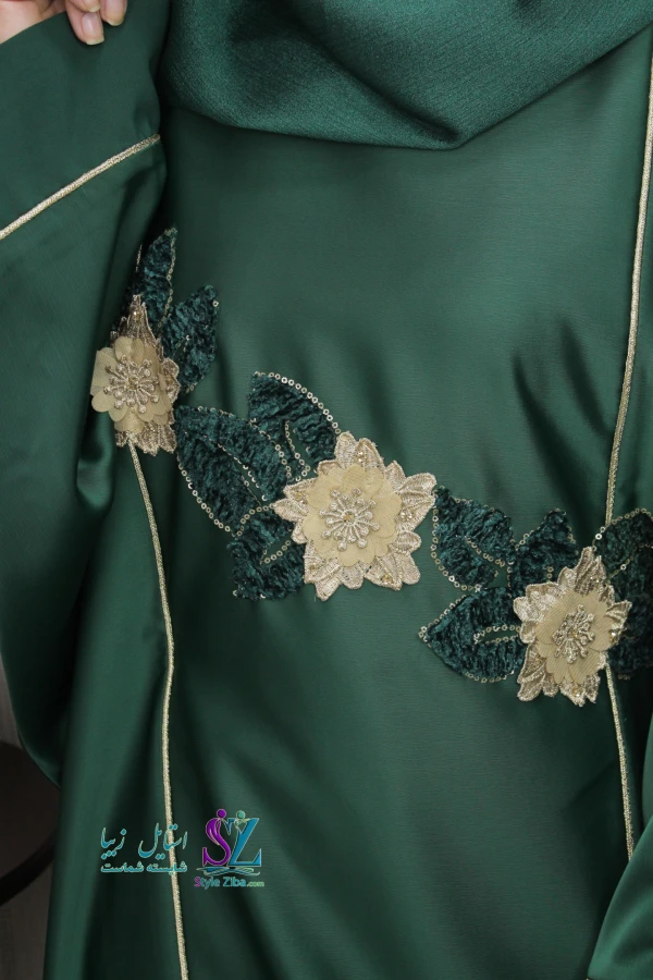 عبا زنانه گلدوزی ماهور (سبز)