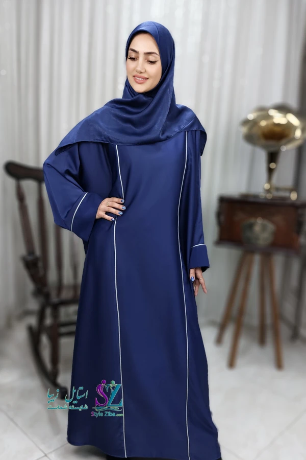 عبا عربی مغزی دوزی ماهور (آبی)