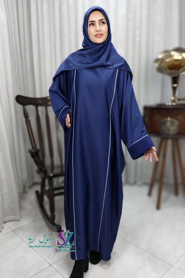 عبا عربی مغزی دوزی ماهور (آبی)