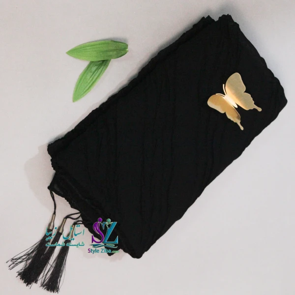 روسری مشکی نخی شادی