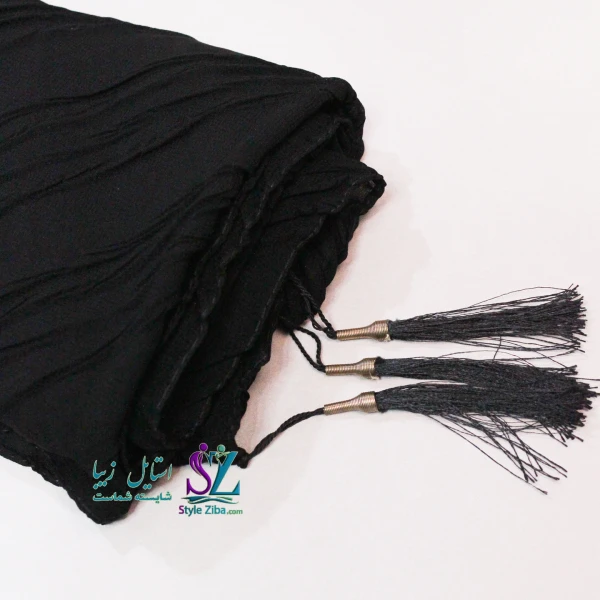 روسری مشکی نخی شادی
