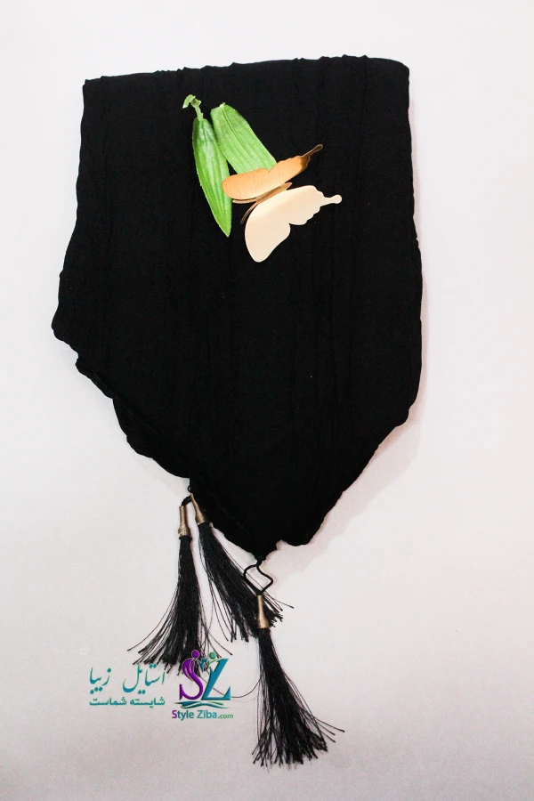 روسری مشکی نخی شادی