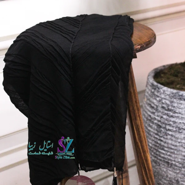 روسری مشکی نخی شادی
