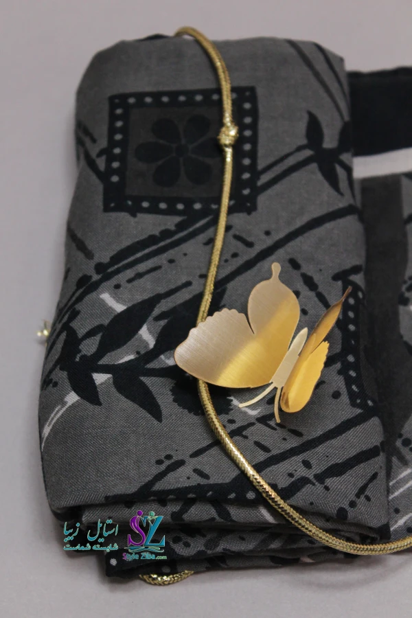 شال نخی طرح دار روشنک (کد 01)