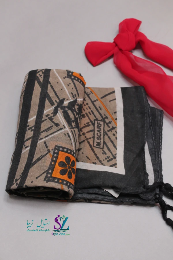 شال نخی طرح دار روشنک (کد 02)