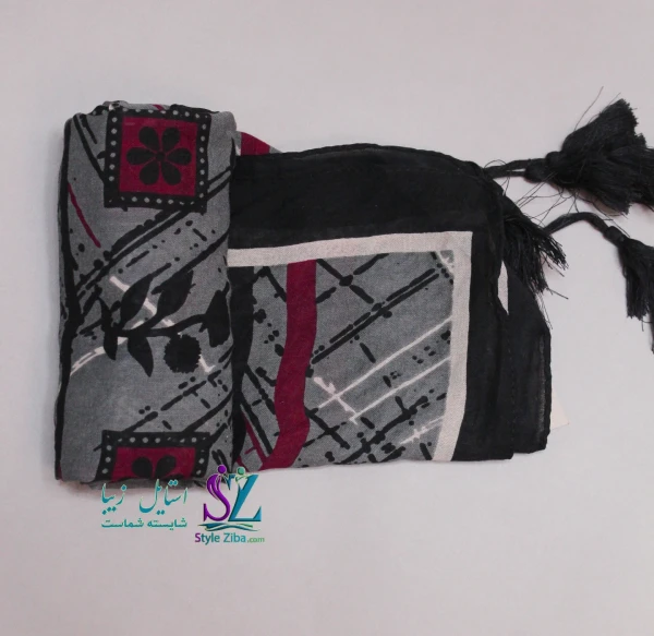 شال نخی طرح دار روشنک (کد 03)