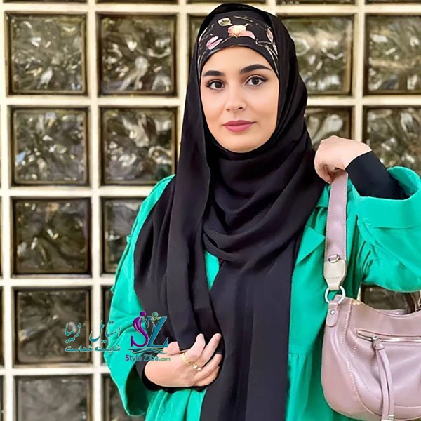 هدشال گرد لاله ژرژت مشکی (طرح 4)