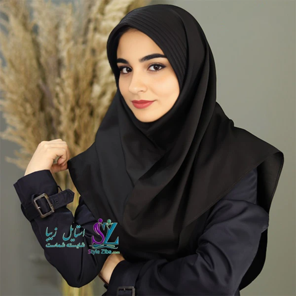 مقنعه اداری (ابر دوزی) قواره 90 نخی بروجرد