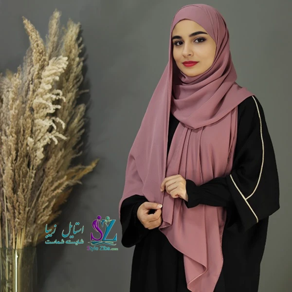 هدشال گرد ژرژت صورتی چرک
