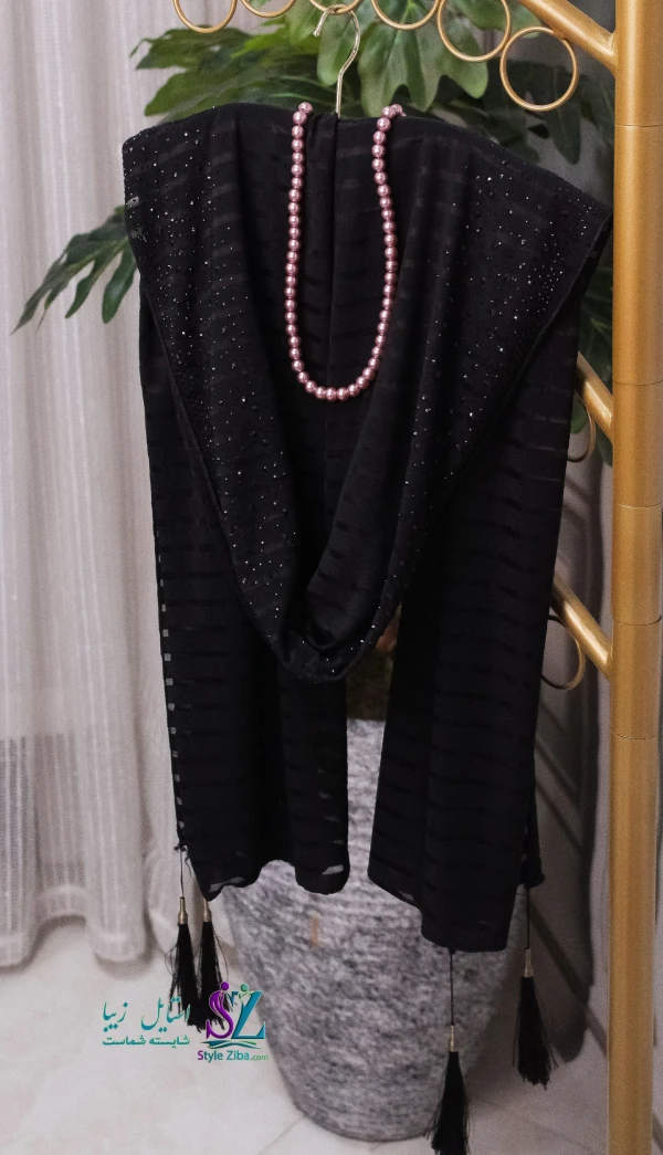 شال مجلسی مشکی پینار
