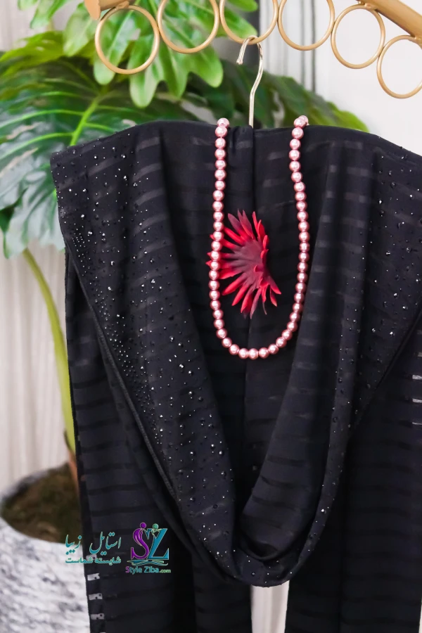 شال مجلسی مشکی پینار