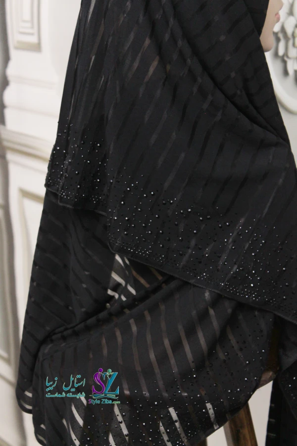 شال مجلسی مشکی پینار