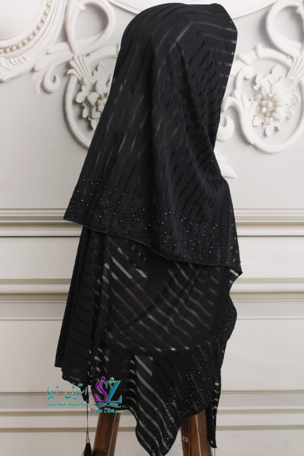 شال مجلسی مشکی پینار