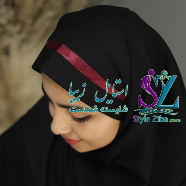 مقنعه تل دار زرشکی نخی بروجرد