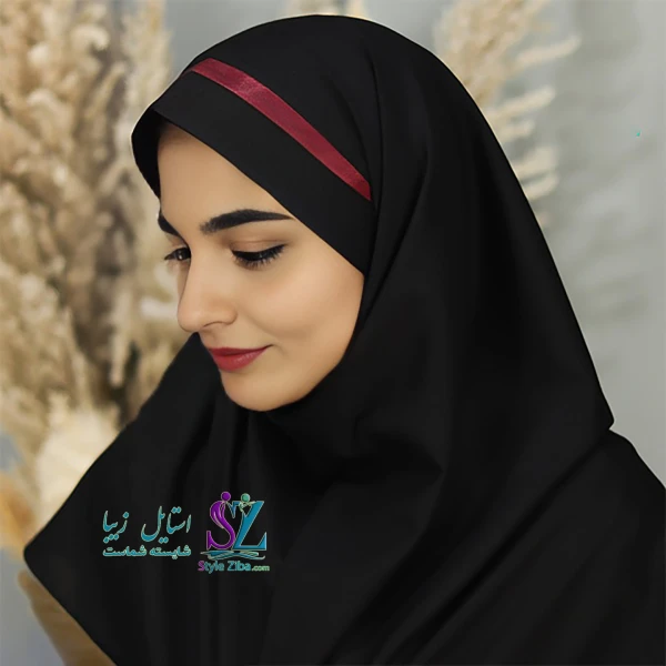 مقنعه تل دار زرشکی نخی بروجرد