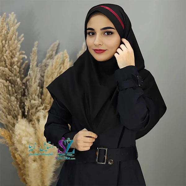 مقنعه تل دار زرشکی نخی بروجرد