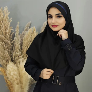 مقنعه تل دار سورمه ای نخی بروجرد