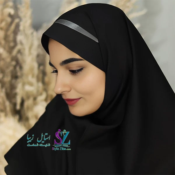 مقنعه تل دار نوک مدادی نخی بروجرد