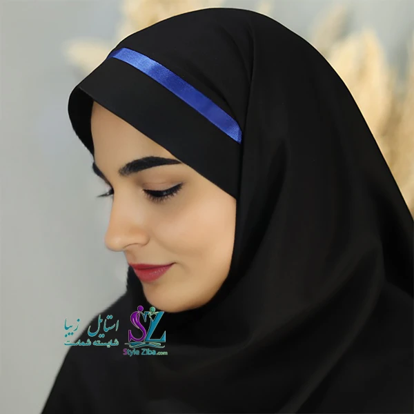 مقنعه تل دار ابی کاربنی نخی بروجرد
