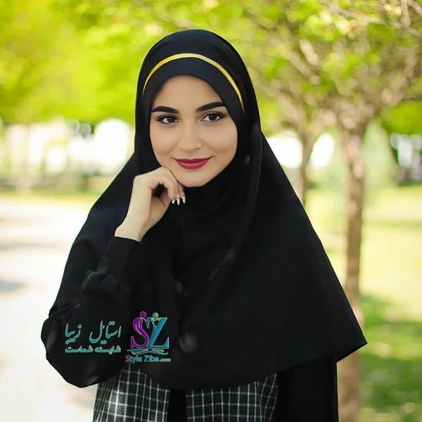 مقنعه تل دار طلایی نخی بروجرد