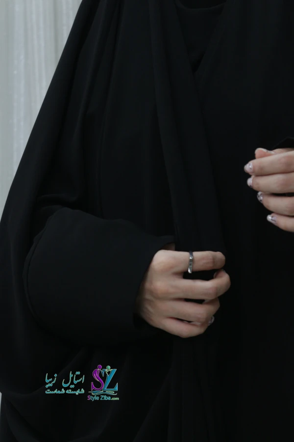 دوخت چادر خلیجی آستین کتی با کاپ ساده سه ستاره