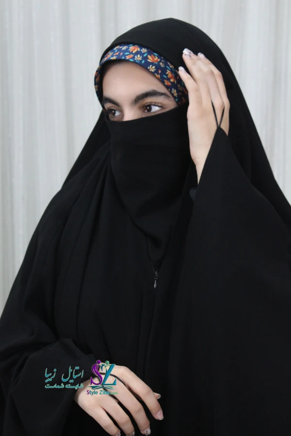 دوخت چادر جده لبنانی با کاپ ساده چهار ستاره